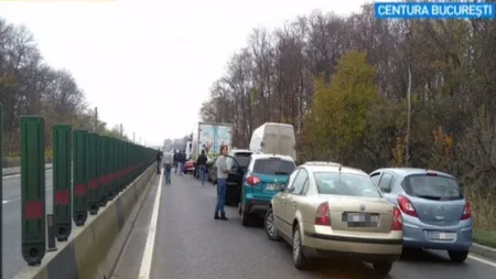 Trafic oprit pe Centura Capitalei ca urmare a unui accident rutier
