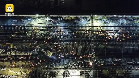 MADE IN CHINA. Cum s-a construit o cale ferată în doar 9 ore GALERIE FOTO
