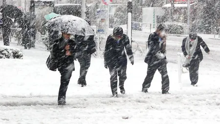 Alerte meteo COD GALBEN de ninsori şi viscol. Ninge puternic în Bucureşti, traficul se desfăşoară cu greutate