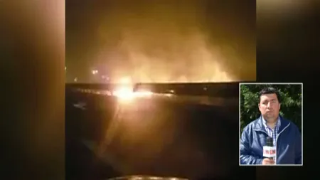 Incendiu de vegetaţie lângă autostrada A1. Aproape un hectar a fost cuprins de flăcări