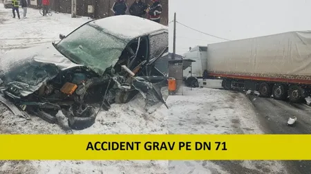 Accident pe DN 71, două persoane au fost rănite