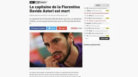 Reacţii în presa internaţională după moartea lui Davide Astori. Meciurile din Seria A au fost amânate