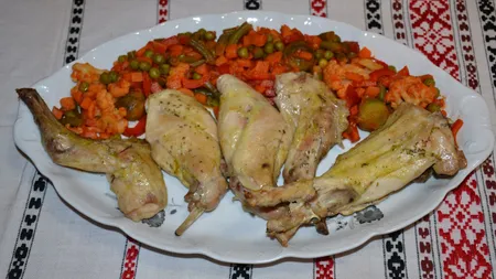 Friptură de iepure la cuptor cu vin