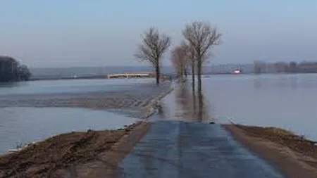 Trafic îngreunat în judeţul Olt, din cauza acumulărilor de apă pe carosabil