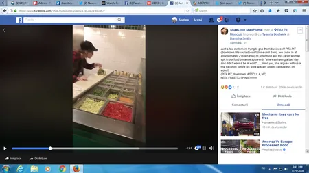 Imagini scandaloase, angajata unui fast-food scuipă în mâncarea unei cliente. Totul a fost filmat VIDEO