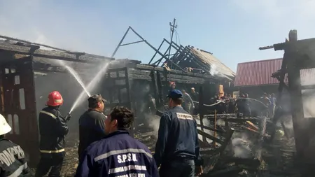 Incendiu devastator în Bistriţa. Aproape 80 de animale au murit arse de vii VIDEO
