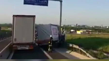 Şofer bulgar, implicat într-un accident pe autostrada A6 în Timiş