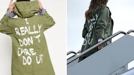 Melania Trump a purtat o jachetă pe care scrie 