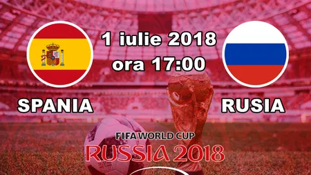 SPANIA - RUSIA LIVE VIDEO ONLINE STREAMING TVR: 1-1, 3-4 la lovituri de departajare. Gazdele continuă la CM 2018 UPDATE