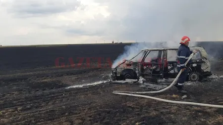 Accident grav între trei autoturisme şi un TIR. Una dintre maşini a luat foc