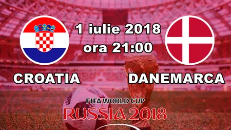 CROATIA - DANEMARCA 1-1, 3-2 la penalty-uri în optimile de finală de la CM 2018