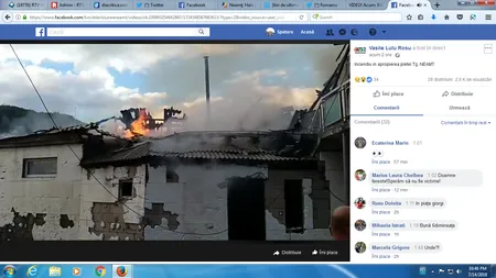 Hala pieţei din Târgu Neamţ, distrusă de un incendiu. O femeie a făcut atac de panică VIDEO