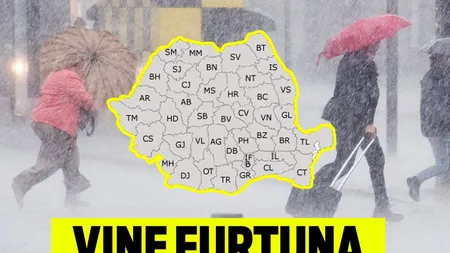 COD GALBEN de fenomene meteo periculoase în următoarele ore. Ce judeţe sunt vizate de furtuni violente