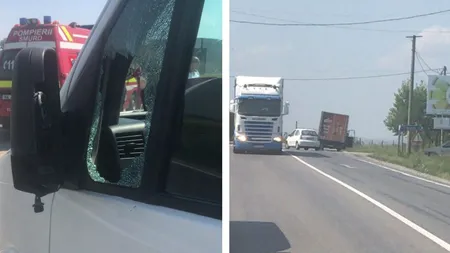 Accident cu un microbuz şi o autoutilitară pe DN 72