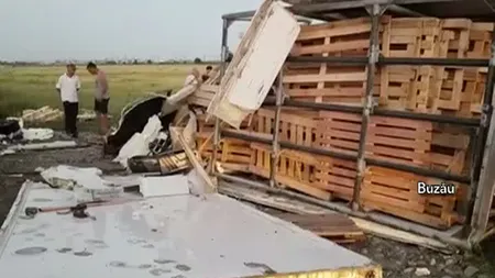 Accident cumplit în Buzău. Şoferul a scăpat ca prin minune