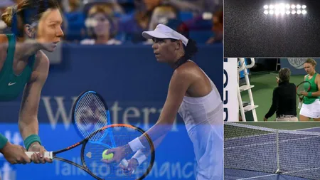 Meciul Halep - Tomljanovic, întrerupt în setul decisiv la Cincinnati din cauza ploii