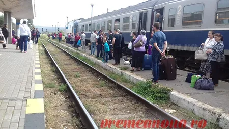 PANICĂ în gara din Bârlad. Un tren plin de călători a rămas fără frâne