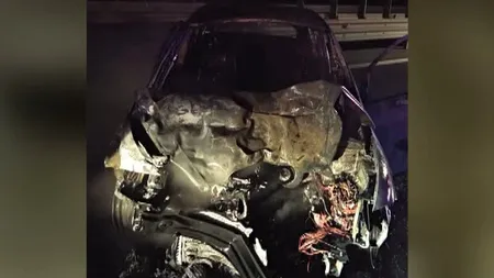 Accident rutier urmat de incendiu pe Autostrada A2