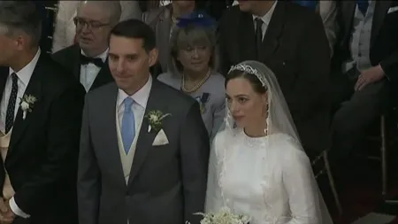 Nunta regală de la Sinaia. Cum arătă rochia de mireasă a Alinei, soţia fostului Principe Nicolae