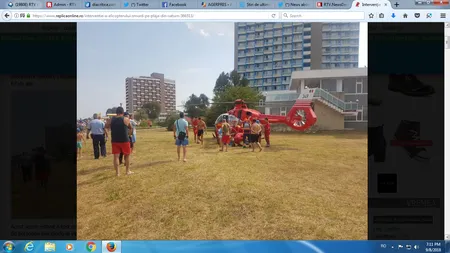 La un pas de o nouă tragedie. Un turist a fost resuscitat pe plajă şi luat cu elicopterul SMURD