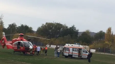 Accident grav pe DN 71 în zona Aninoasa. Un elicopter SMURD a intervenit pentru preluarea unui rănit
