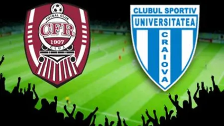 CFR CLUJ - UNIVERSITATEA CRAIOVA. Mitriţă a ratat un penalty în min. 85