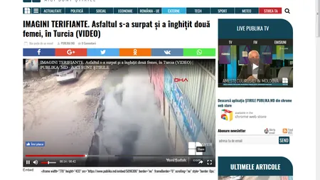 Imagini de groază. S-a surpat asfaltul şi a înghiţit două femei VIDEO