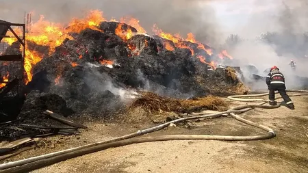 Depozit de furaje, incendiat intenţionat. Un bărbat a fost reţinut
