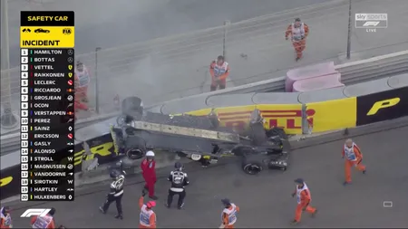Accident grav în Formula 1 la Abu Dhabi. Monopostul lui Nico Hulkenberg a luat foc