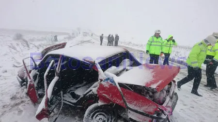 Accident grav din cauza vremii, în Botoșani. O femeie a murit si alţi cinci oameni, printre care şi doi copii, sunt răniţi
