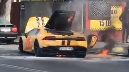Un Lamborghini s-a făcut scrum pe o stradă din Capitală. Maşina aparţinea unei atlete care ne-a reprezentat la Jocurile Olimpice VIDEO