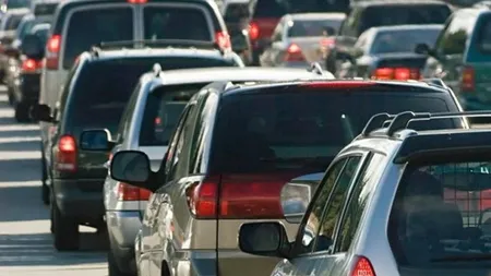 Aglomeraţie pe Autostrada A1 Piteşti - Bucureşti, la intrarea în Capitală