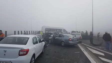 Accident în lanţ pe autostrada A3: opt maşini s-au ciocnit