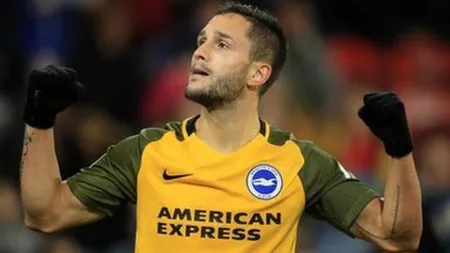 Florin Andone a marcat primul său gol în Premier League. Atacantul a fost în premieră titular pentru Brighton VIDEO