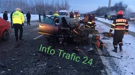 Accidentul de pe DN5 de la Călugăreni, surprins de camerele de supraveghere. Tănărul de 22 de ani a murit pe loc