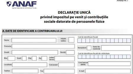 Declaraţia Unică de Venit, schimbată de ANAF. Cum arată documentul care va da bătăi de cap pentru milioane de români