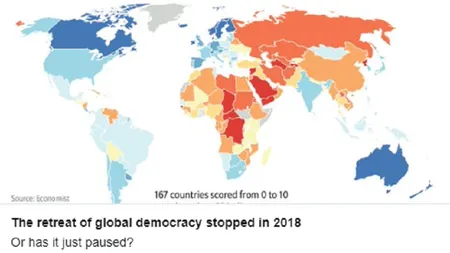 Indicele EIU al Democraţiei: România pe ultimul loc în UE. Cădere importantă şi pentru Italia
