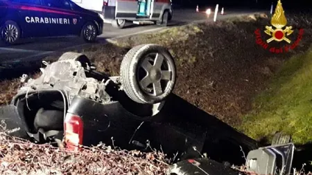 Accident TERIBIL în ITALIA. Un român a murit pe loc, iar un altul e în comă. Maşina a ajuns morman de fiare FOTO