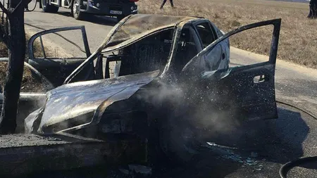 Accident la Sfinţeşti, judeţul Teleorman, urmat de un incendiu. Două persoane au murit