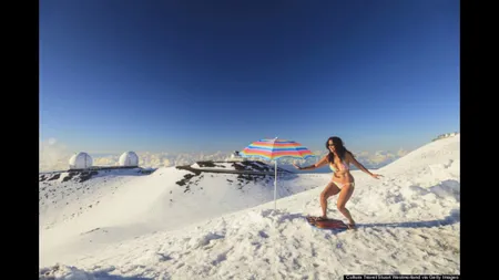 Fenomene meteo bizare. Fulgi de nea într-un paradis tropical VIDEO