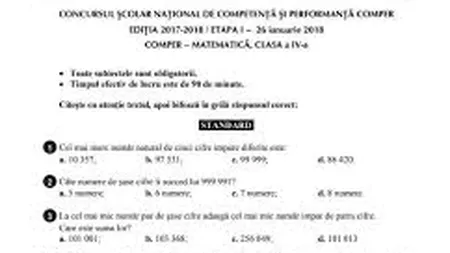 SUBIECTE MATEMATICA COMPER 2019, ETAPA A II-A