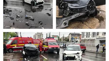Accident cu trei maşini în Piteşti. Cinci persoane sunt rănite