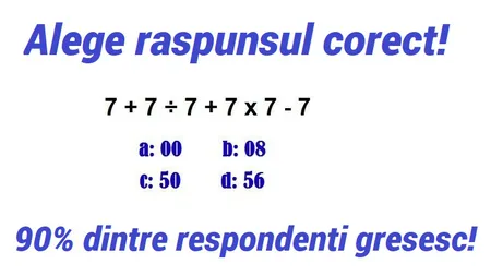 O problema simpla de matematica la care multa lume greseste! Afla care este raspunsul corect!