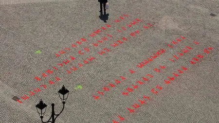 Mesaj misterios apărut în Piaţa Centrală din Sfântu Gheorghe. Farsă de 1 aprilie sau avertisment?