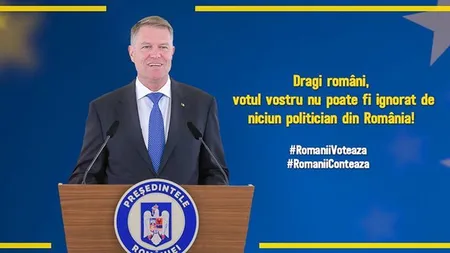 Klaus Iohannis şi-a schimbat fotografia de copertă a paginii de Facebook: #RomaniiVoteaza, #RomaniiConteaza