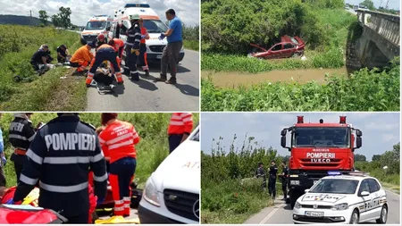 Accident grav cu 4 persoane după ce o maşină a pătruns pe contrasens. Un bărbat, în stare gravă la spital FOTO