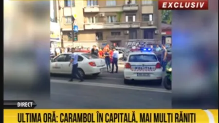 Accident violent în Bucureşti. Carambol pe bulevardul Carol