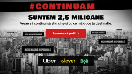 Confuziile legate de Legea Taximetriei au lovit în plin Uber, Bolt şi Clever. Numărul şoferilor activi a scăzut cu 25% într-o zi