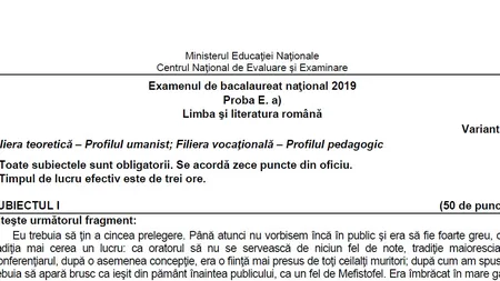 GAFĂ la BAC 2019: Elevii unui liceu din Blaj au primit DE DOUĂ ORI subiecte greşite la proba de Limba şi Literatura Română