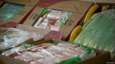 Cocaină adusă în România, ascunsă în cutii de banane. Autorităţile au descoperit doar 75 kg